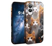 HJCYXJLK for Samsung Galaxy S25 Edge Case,Shockproof Dual Layer Silicone, Glossy Hard Shell with Curious Cat Collective Cover,Wireless Charging Compatible,Durable Protection for S25 Edge