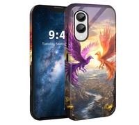 HJCYXJLK for Samsung Galaxy S25 Edge Case,Shockproof Dual Layer Silicone, Glossy Hard Shell with Twin Phoenixes Flight Cover,Wireless Charging Compatible,Durable Protection for S25 Edge