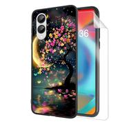 HJCYXJLK for Samsung Galaxy S25 Edge Phone Case, Soft TPU Shockproof Full Body Protection Cover 6.7" for S25 Edge, Lightweight Compatible Wireless Charging, Moonlight Tree