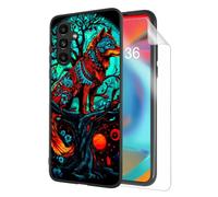 HJCYXJLK for Samsung Galaxy S25 Phone Case, Soft TPU Shockproof Full Body Protection Cover 6.2" for Galaxy S25, Lightweight Compatible Wireless Charging, Moonlight Colorful Wolf