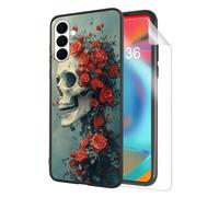 HJCYXJLK for Samsung Galaxy S26 Phone Case,Soft TPU Shockproof Full Body Protection Cover 6.3" for Samsung Galaxy S26,Lightweight Case Wireless Charging,Rose Skull Elegance
