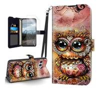 HJCYXJLK for T-Mobile Revvl 8 Case, Flip PU Leather Shockproof Phone Case for T-Mobile Revvl 8/Phone 3, Phone Wallet with Magnetic Clasp Card Holder, Cute Peculiar Owl