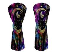 HJCYXJLK Golf Club Head Covers, Premium Leather Golf Headcovers for Driver Fairway Woods, Stylish Protective Covers for Women Men, Moon Dream Catcher