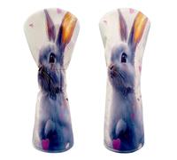 HJCYXJLK Golf Club Head Covers, Premium Leather Golf Headcovers for Driver Fairway Woods, Stylish Protective Covers for Women Men, Heart Bunny Dream