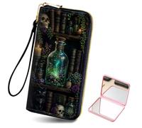 HJCYXJLK Long Wallet for Women,Wristlet Wallet-Q9, Mystic Potion Library, Modern