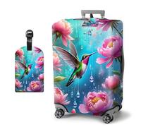 HJCYXJLK Luggage Covers, Travel Suitcase Covers with Suitcase Tag, Carry On Luggage Protector Baggage Sleeve Elastic Anti-scratch With Concealed Zipper-1, Hummingbird Garden, S (Fit 18-21 Inch