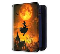 HJCYXJLK RFID Blocking Passport Holder for Travel, Passport Cover Case for Travel Document Organizer Passport Card Holder, Passport Wallet with Card Slots for Men & Women, L1, Witch's Flight, 8.5*5.6