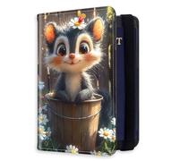 HJCYXJLK RFID Blocking Passport Holder for Travel, Passport Cover Case for Travel Document Organizer Passport Card Holder, Passport Wallet with Card Slots for Men & Women, L7, Cute Squirrel with