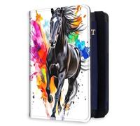 HJCYXJLK RFID Blocking Passport Holder for Travel, Passport Cover Case for Travel Document Organizer Passport Card Holder, Passport Wallet with Card Slots for Men & Women 6, Oil Painting Black Horse