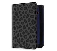 HJCYXJLK RFID Blocking Passport Holder for Travel, Passport Cover Case for Travel Document Organizer Passport Card Holder, Passport Wallet with Card Slots for Men & Women 4, Black leopard print, 8.5