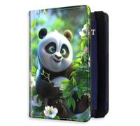 HJCYXJLK RFID Blocking Passport Holder for Travel, Passport Cover Case for Travel Document Organizer Passport Card Holder, Passport Wallet with Card Slots for Men & Women 10, Cute Panda, 8.5*5.6 inch