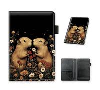 HJCYXJLK Server Book for Waitress, PU Leather Server Guest Check Book with Zipper Pocket and Card Holder, Server Wallet Booklet for Waitstaff Organizer Fit Server Apron, Two Capybaras In Love