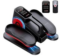 HJDFGSS Under Desk Elliptical Machine,Leg Exerciser Electric as Seen on TV for Seniors with Remote Control & 10 Adjustable Speeds,Quiet & Portable Mini Seated Pedal Exerciser（Black Red）