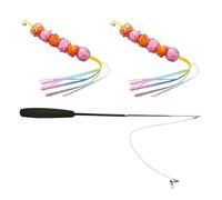 HJDJBD Pack of 2 Flapping Bird Cat Toy, Dancer, Cat Toy, Interactive Cat Fishing Toys, Cat Toy Cat Play Stick, Stick (76 cm Cat Pole and 2 Caterpillar Toys), for Kittens or Handle, Teaser