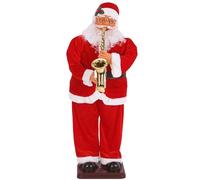 HJDSUDU Animated Dancing Santa, Santa Claus Playing Saxophone, Shaking Hips Singing Santa Claus Toys, Life Size Dancing Santa, Christmas Welcome Decoration, for Holiday, Party,130cm/51in