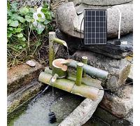 HJDSUDU Bamboo Water Fountain with Pump, Japanese Rocking Bamboo Solar Water Fountain Kit,Outdoor Freestanding Fountains Backyard Pond Kit for Pond Rockery Stone Trough,50CM