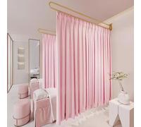 HJDSUDU Beauty Salon Partition Curtain, 1pcs Divider Screen Protection Privacy, with Metal Bracket, Move Track Curtain Kit for Fitting Room Bedroom Hospital SPA Lounge, Wall-Mounted,230cm/91in