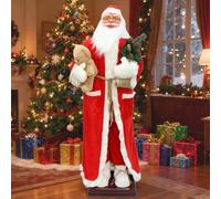 HJDSUDU Dancing Santa Claus with 8 Music, Electric Christmas Santa, Life Size Animated Dancing Santa with Realistic Face, Sound & Light Control, for Xmas, Home, Patio Decoration,Red Robe
