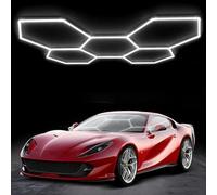 HJDSUDU Hexagon Garage LED Lights, 25 Packs, 5 HEX, 168W, 110-220V, White, LED, PC Material, No Flicker, No Glare, Perfect for Garage, Car Wash, Gym, Shop