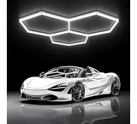 HJDSUDU Hexagon LED Garage Light, LED Honeycomb Garage Light Fixture, Hexagon Garage Led Ceiling Light 6500K, for Garage, Auto Beauty Shop, Car Detailing Shop etc,3 HEX(15 Packs)