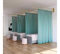 HJDSUDU U-Shape Room Divider, 1pcs Wall Mounted Privacy Partition Curtain, U Shaped Rail Metal Support Rail Track, Temporary Wall for Fitting Room, Beauty Salon, Hospital,Green,200cm/79in