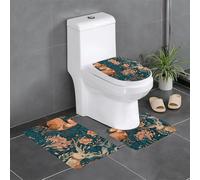 HJFCZH 3-Piece Bathroom Rugs Set 24x16in A Beautiful Deer Picture Anti-Slip Floor Mats with Contour, Oval & Rectangular Shapes for Home, Kitchen & Restrooms