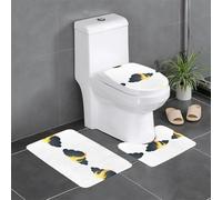 HJFCZH 3-Piece Bathroom Rugs Set 24x16in Flame under the dark clouds Picture Anti-Slip Floor Mats with Contour, Oval & Rectangular Shapes for Home, Kitchen & Restrooms