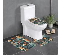 HJFCZH 3-Piece Bathroom Rugs Set 24x16in Outside The Castle Gate Picture Anti-Slip Floor Mats with Contour, Oval & Rectangular Shapes for Home, Kitchen & Restrooms