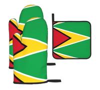 HJFCZH 3-Piece Kitchen Set: Waterproof Oven Mitts & Pot Holder