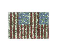 HJFCZH 6PCS Heat Resistant Placemats, Thick & Durable Polyester Dining Table Mats for Home Kitchen, Hotel, Banquet - Easy Wash America Patriotic Flower Prints