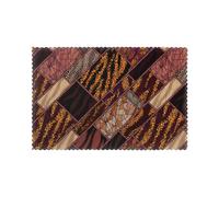 HJFCZH 6PCS Heat Resistant Placemats, Thick & Durable Polyester Dining Table Mats for Home Kitchen, Hotel, Banquet - Easy Wash African Style Patchwork Prints