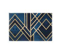 HJFCZH 6PCS Heat Resistant Placemats, Thick & Durable Polyester Dining Table Mats for Home Kitchen, Hotel, Banquet - Easy Wash Abstract Geometric striped Prints