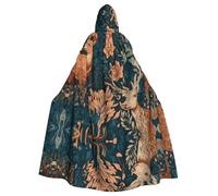 HJFCZH A Beautiful Deer Pattern Halloween Adult Hooded Cape Super Large Hooded Cloak with Bow Tie, No Zipper