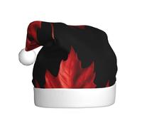 HJFCZH A fiery red maple leaf Picture Christmas Hat for Adult quality accessory soft, lightweight, and fluffy