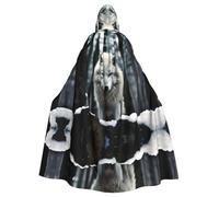 HJFCZH A Lone Wolf Prints Halloween Adult Hooded Cloak for various party and carnival settings