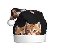 HJFCZH A pair of kittens hugging each other Picture Christmas Hat for Adult quality accessory soft, lightweight, and fluffy