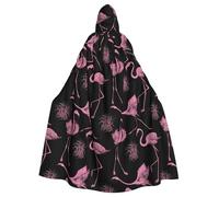 HJFCZH Abstract Flamingo Prints Hooded Cloak - Oversized Cape, Cozy Throw for Halloween & Cosplay Fun