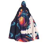 HJFCZH Abstract Universe Printed Halloween Adult Hooded Cape Super Large Hooded Cloak