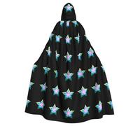 HJFCZH Adult Halloween Hooded Cloak Full Length Cosplay Cape | Little Star On Morning Glory Pattern