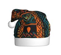 HJFCZH african tribal ethnic texture Printing Christmas Hat for Adult Soft, Lightweight, and Fluffy Design for Men and Women