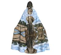 HJFCZH African Wild Animals Elephant Prints Hooded Cloak - Extra Large Cape with Drawstring, Cozy Layer