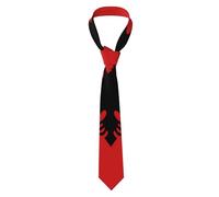 HJFCZH Albanian flag Printed Men's Necktie tie Soft & Comfortable, Non-Deforming, Fade-Resistant, Durable (57X3.1 inch)