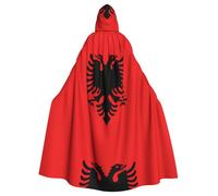 HJFCZH Albanian flag Prints Hooded Cloak - Extra Large Cape with Drawstring, Cozy Layer