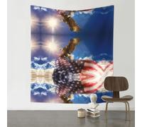 HJFCZH American USA Flag Eagle Art Prints Wall Decor Tapestry 60x51in - Boho Dorm Room Backdrop, Beach Blanket & Stylish Sofa Throw