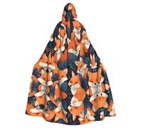 HJFCZH Animal Fox Pattern Prints Halloween Adult Hooded Cloak for various party and carnival settings