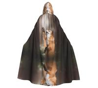 HJFCZH Animal Fox Pattern Prints Hooded Cloak - Extra Large Cape with Drawstring, Cozy Layer
