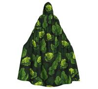 HJFCZH Animal Frog Leaf Leaves Printed Halloween Adult Hooded Cloak for various party and carnival settings