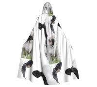 HJFCZH Animal Funny Cow Head Black White Prints Hooded Cloak - Extra Large Cape with Drawstring, Cozy Layer