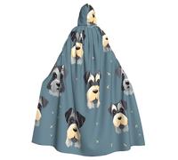 HJFCZH animal schnauzer dog Prints Halloween Adult Hooded Cloak for various party and carnival settings