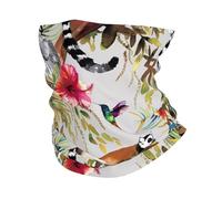 HJFCZH Animals Lemur Flowers Pattern Prints Multi-Functional Sport Throw - Seamless, Quick-Dry Headwear for Hiking, Cycling, and Beyond!